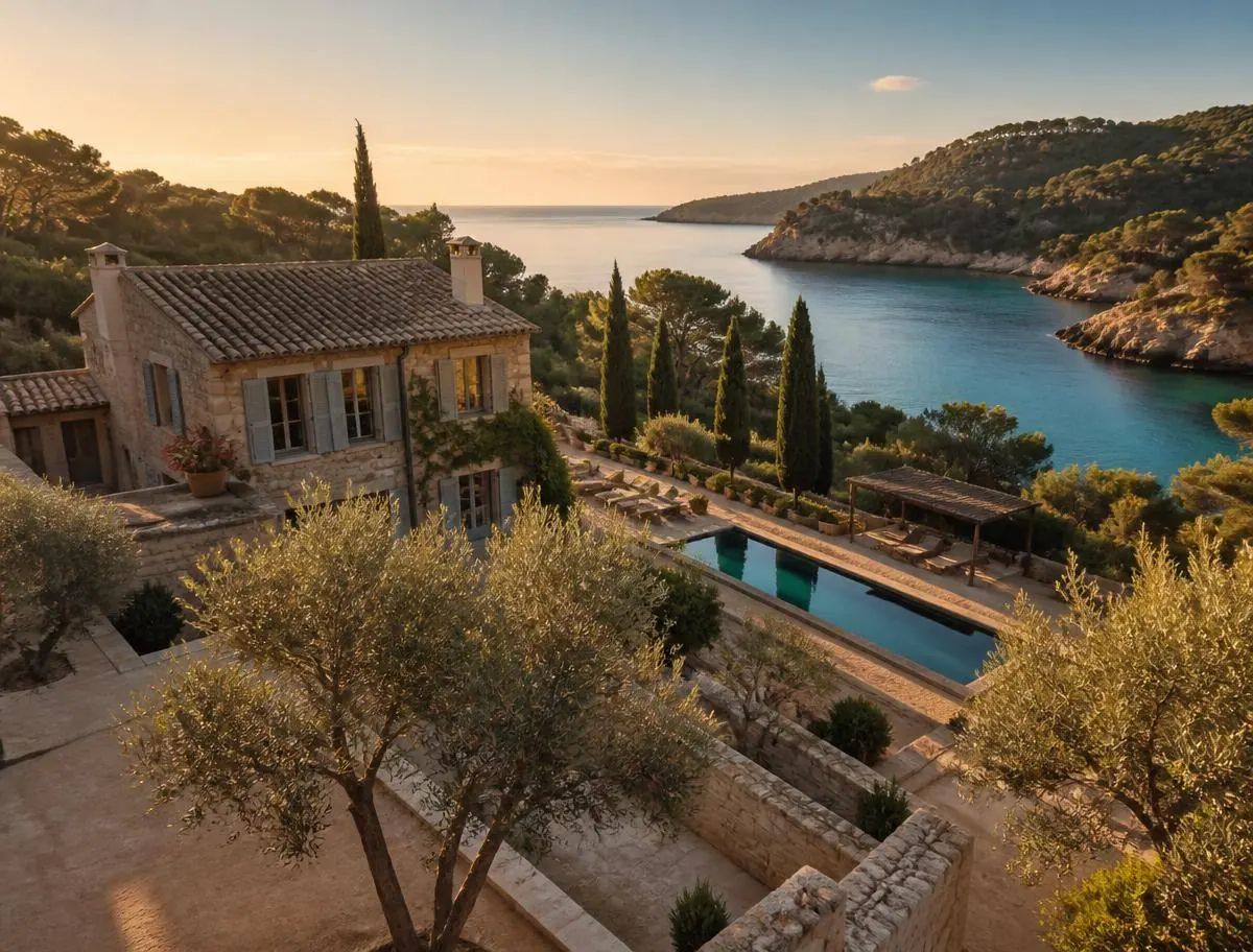 Propriedade de luxo em Maiorca com oliveiras e enseada turquesa